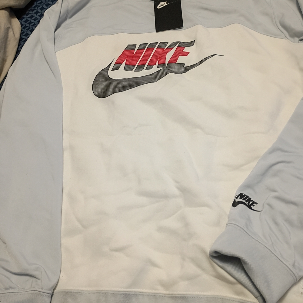 Nike White and Gray Sweatshirt